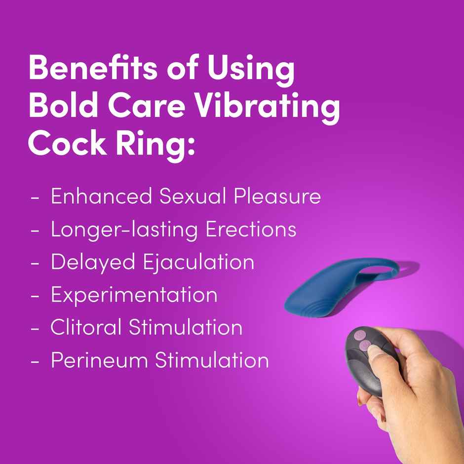 Bold Care Ultra Pleasure Ring Massager For Men & Women | 10 Vibrating Modes | Rechargeable