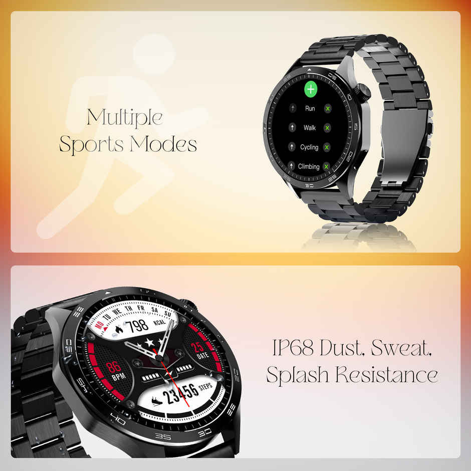 boAt Enigma Radiant Smartwatch | 1.43" AMOLED Display | Functional Crown - Metal Black