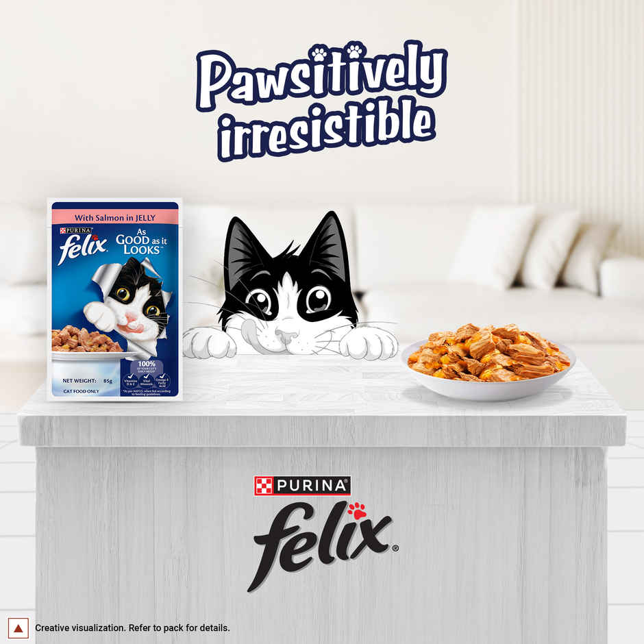 Purina Felix with Salmon in Jelly | Wet Food for Adults | Complete and Balanced Adult Food