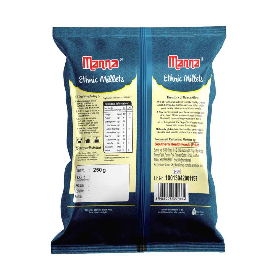 Manna Kodo Millet | Kodra (250g) & Manna Barnyard Millet | Samak Rice (250g) & Manna Foxtail Millet | Kangi (250g) & Manna Little Millet | Kutki (250g) Combo 