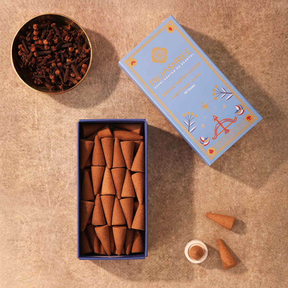 Pujashree Zodiac Dhoop Cones | Sagittarius - Clove