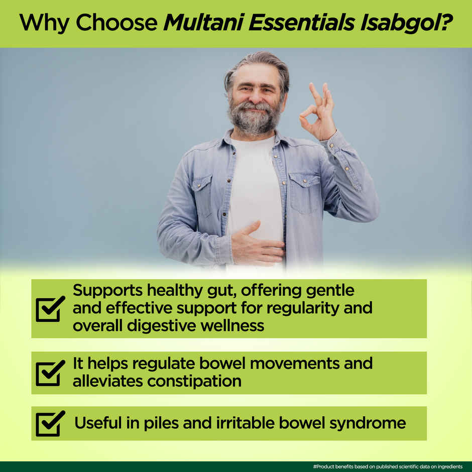 Multani Essentials Isabgol Psyllium Husk Powder| Manage Constipation