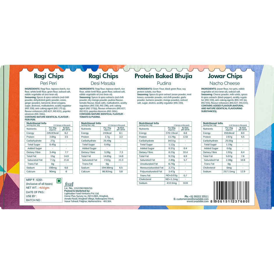 Snackible Holi Snacks Hamper with Phool Natural Gulaal