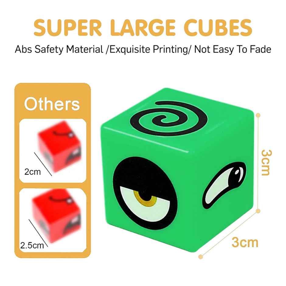 Kidology Emoji Cube Face Game for Kids and Adults | Face Change Rubiks Cube Game | 8 Cubes + Bell
