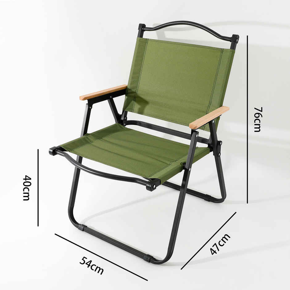 Kuber Industries Portable Foldable Travel Chair | Camping Cloth Kurchi | Green