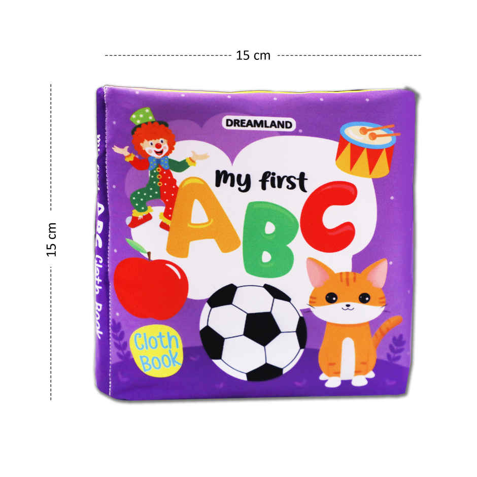 Baby My First Cloth Book ABC with Squeaker and Crinkle Paper, Non-Toxic Early Educational Toy