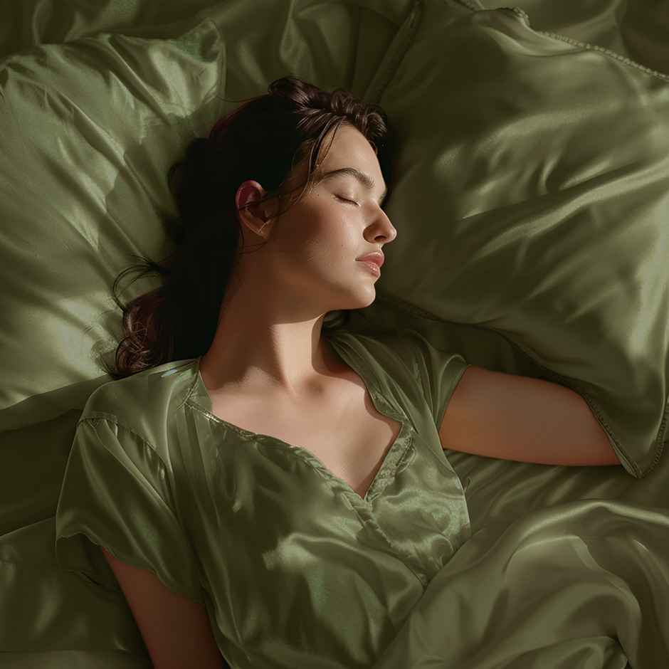 Stoa Paris Olive Oasis Flat Bedsheet Set - Double - 2 Pillow Covers