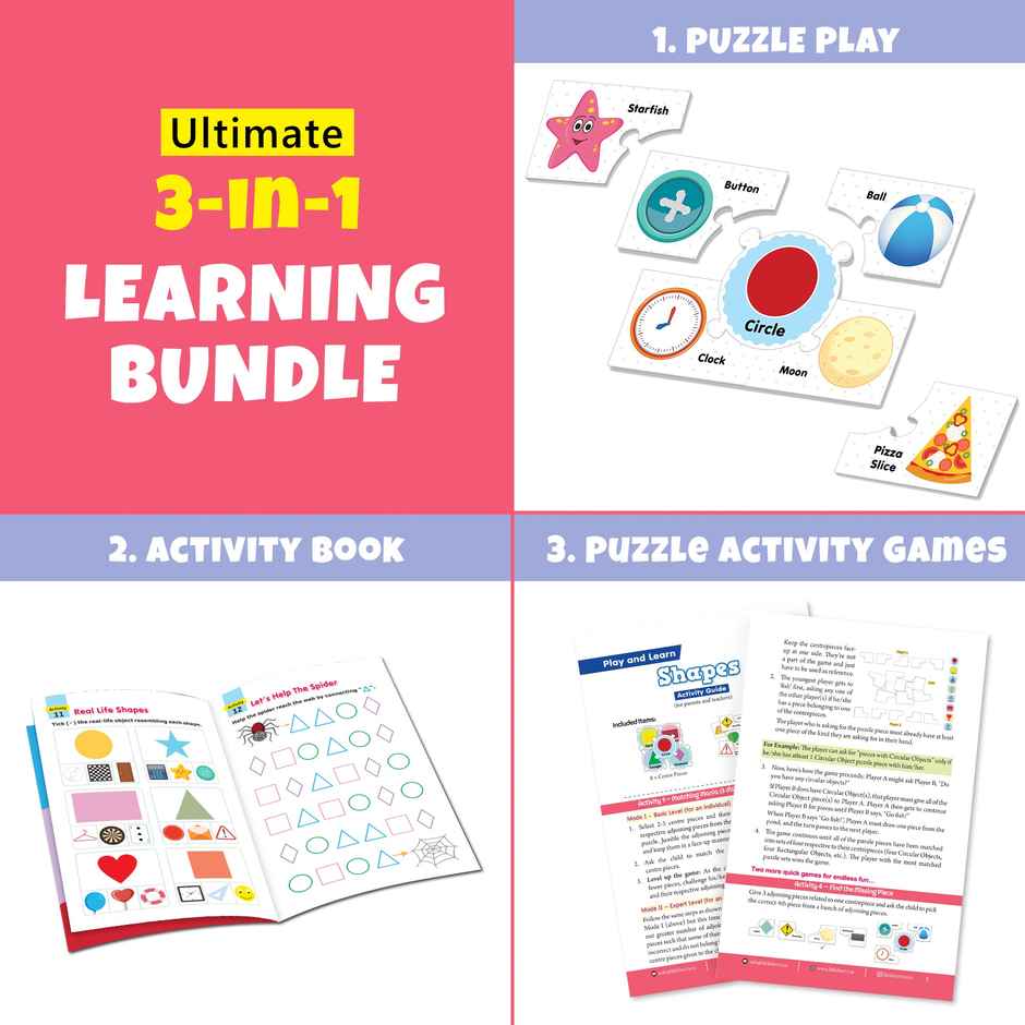 Little Berry Shapes Puzzle Game For Kids: Play And Learn Puzzle With Activity Book - Lb36