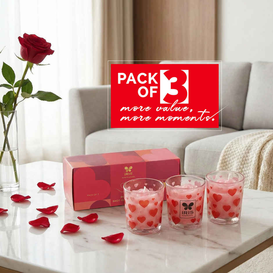 Blooming Hearts Shot Glass Candles | Burns 8 Hours Each | IRIS