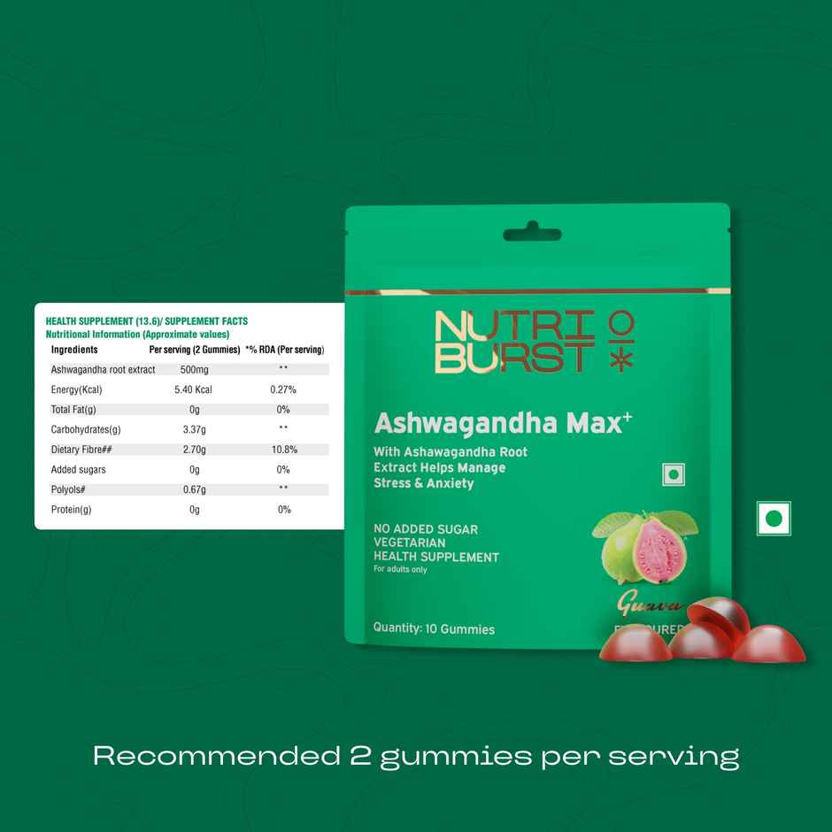 Nutriburst Ashwagandha Max Gummies For Stress Management