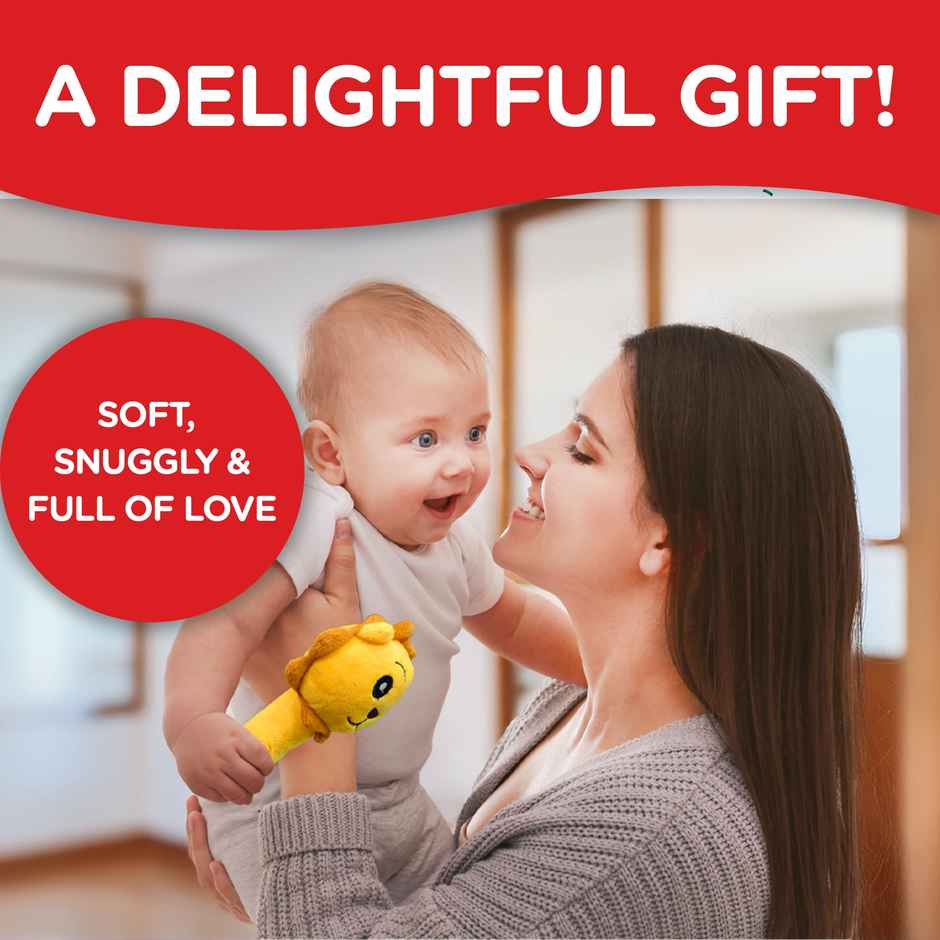 Michelle's Lion Rattle Plush Soft Toy for Kids and Adult | Perfect For Gifting