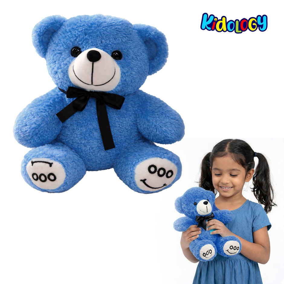 Kidology Cute Teddy Plush Stuffed Toy | Blue - 20 cm