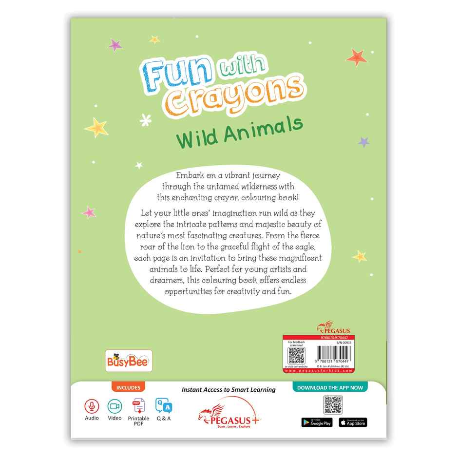 Pegasus Books Fun With Crayons | wild Animals