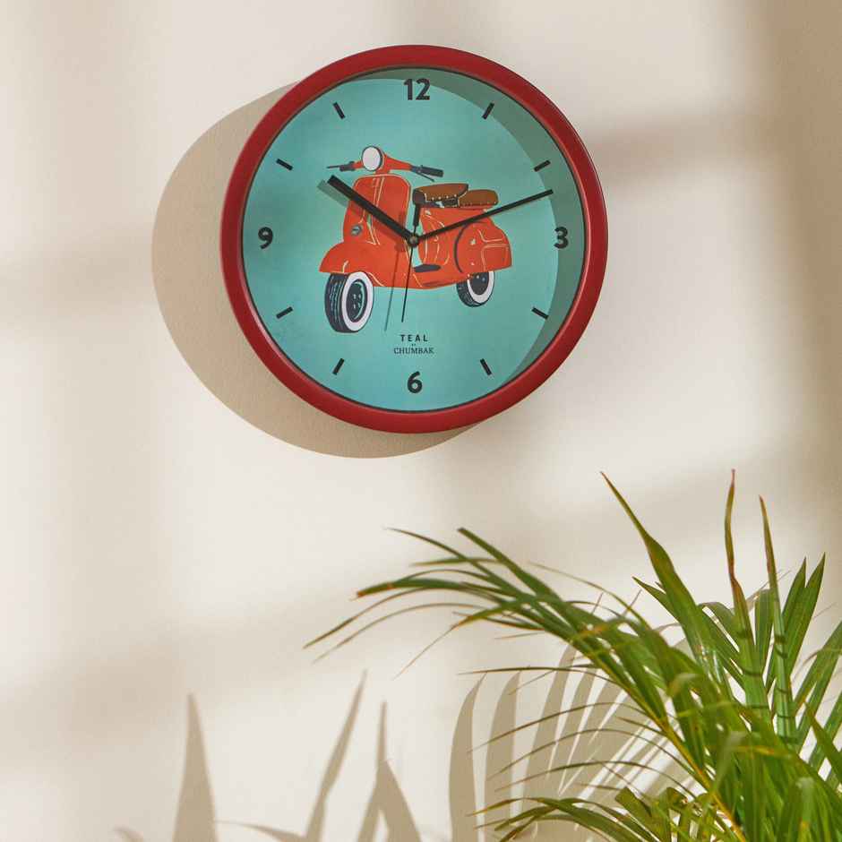 Teal By Chumbak | Scooting Around Wall Clock