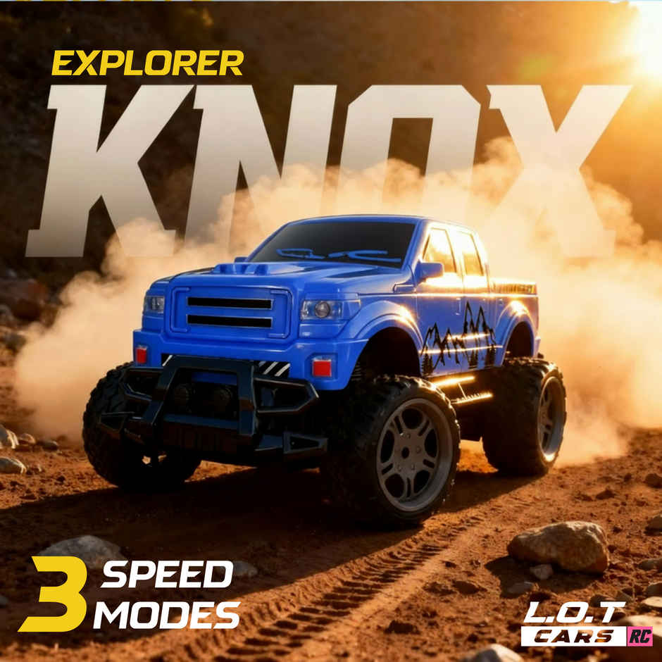 L.O.T Cars Knox All Terrain RC  Car | 20Kmph 2.4 GHz | 3 speed mode | Recharable Battery | Explorer Blue