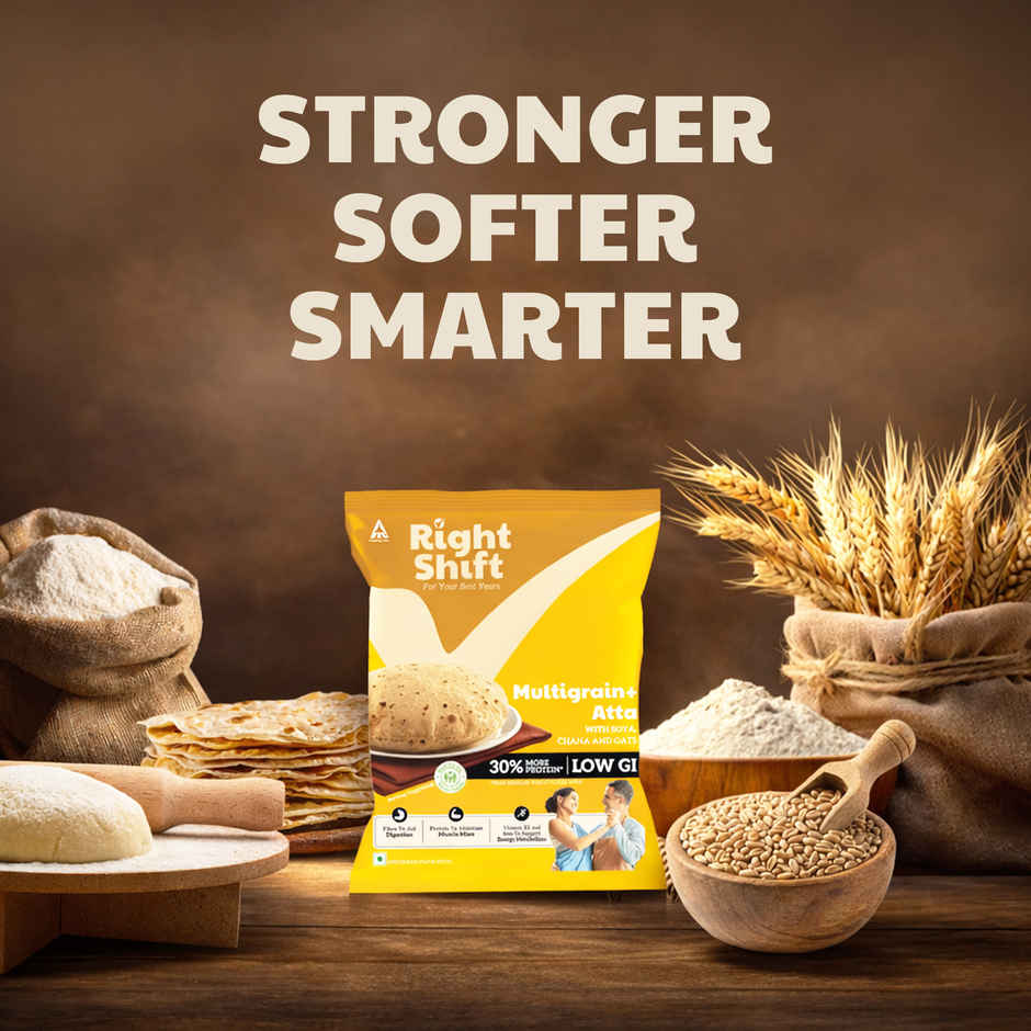 Right Shift High Protein Multigrain + Atta | High fibre, Low GI | 18 g - 4 rotis