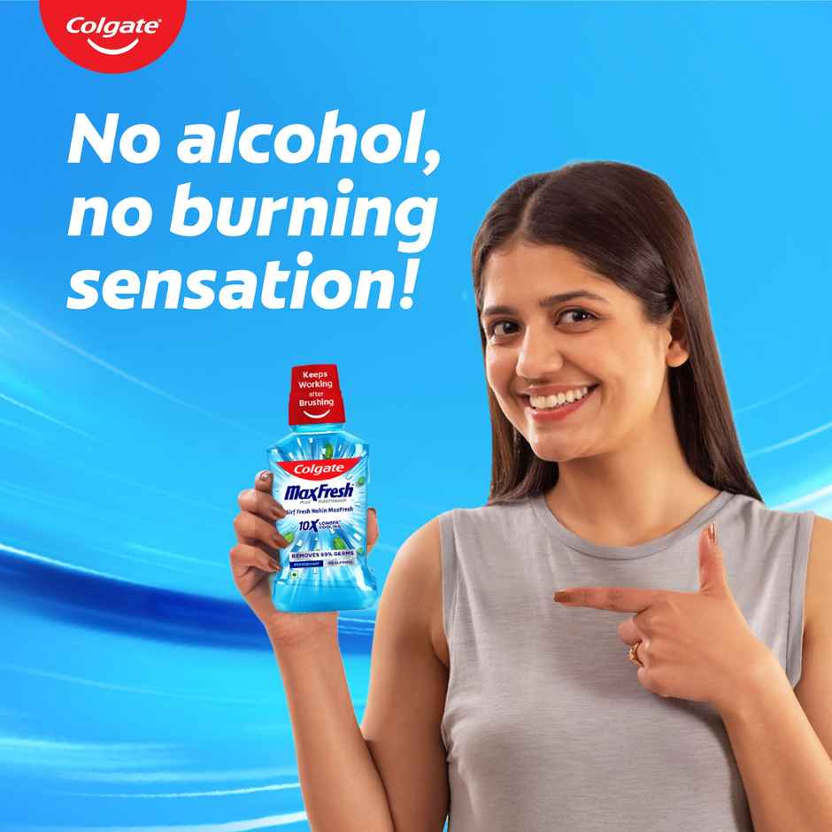 Colgate Maxfresh Toothpaste, Red Gel Paste With Menthol For Super Fresh Breath (Spicy Fresh) (150g) & Colgate Plax Peppermint Mouthwash (250ml) Combo