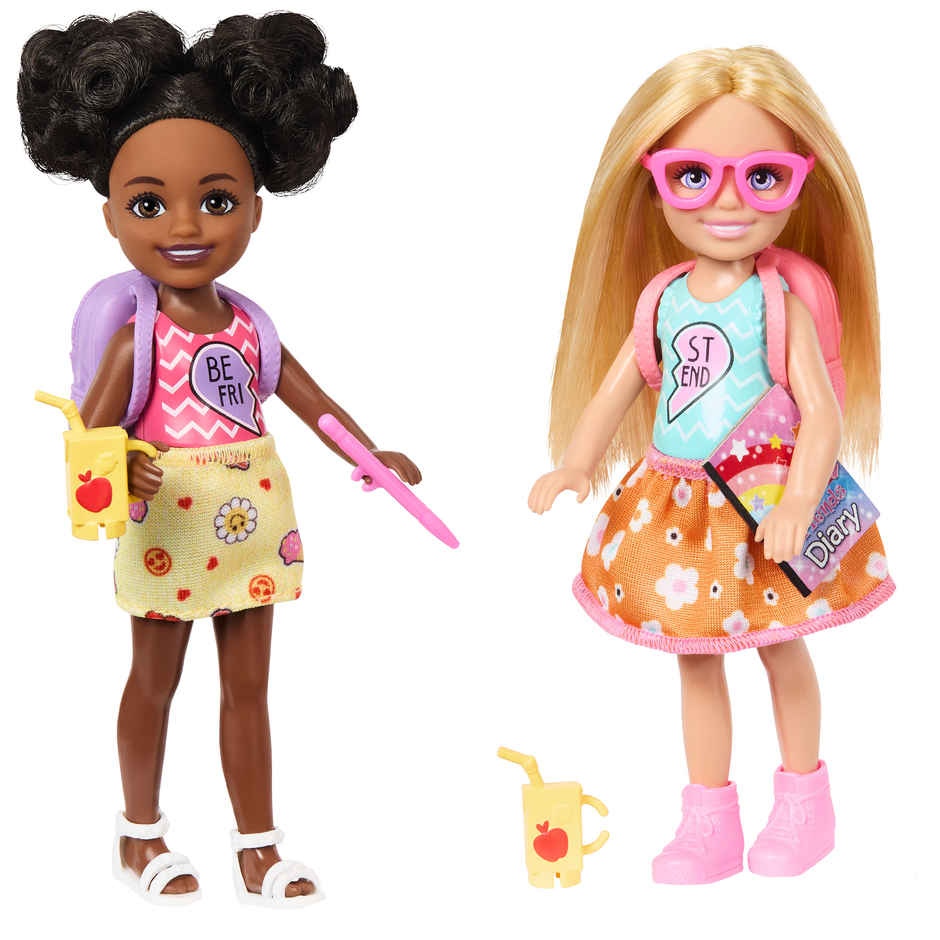 Mattel Games Barbie Chelsea Play Together Doll Pack | Small Dolls in Removable Skirts & Shoes