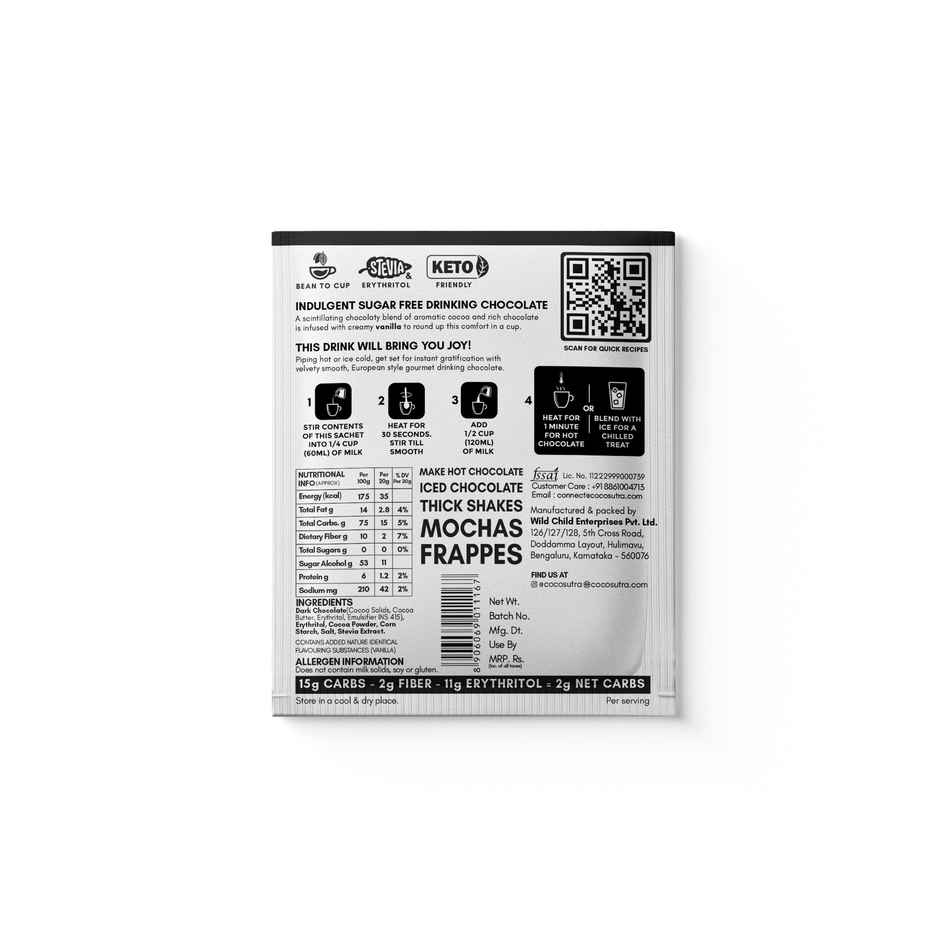 Cocosutra Sugar-Free Swiss Vanilla Drinking Chocolate Mix