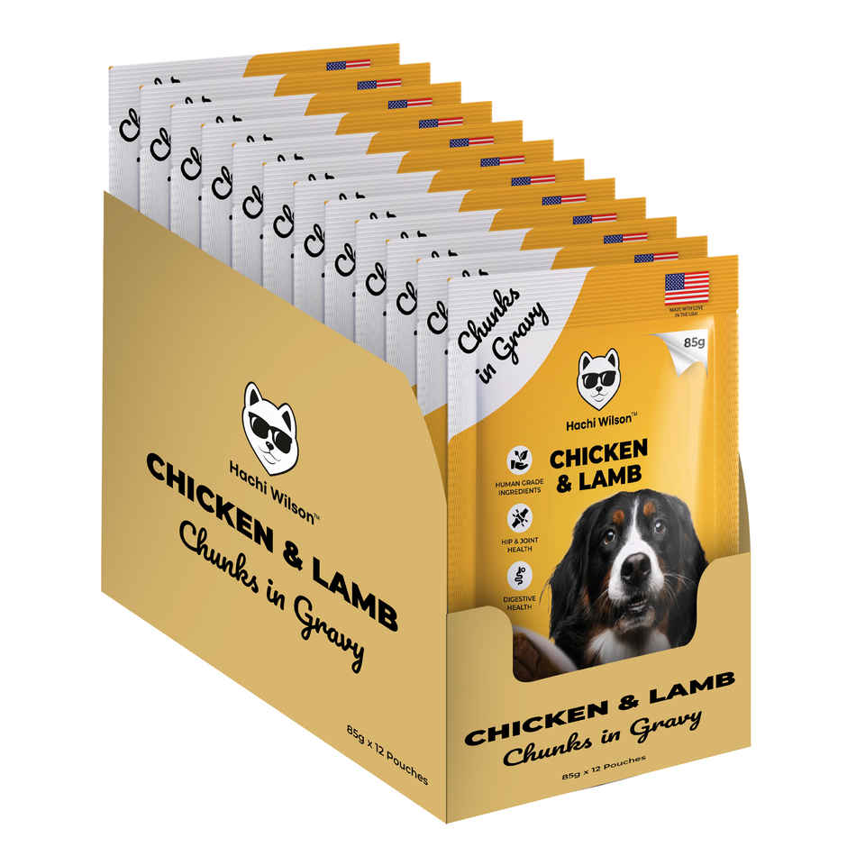 Hachi Wilson Premium Chicken & Lamb chucks in gravy