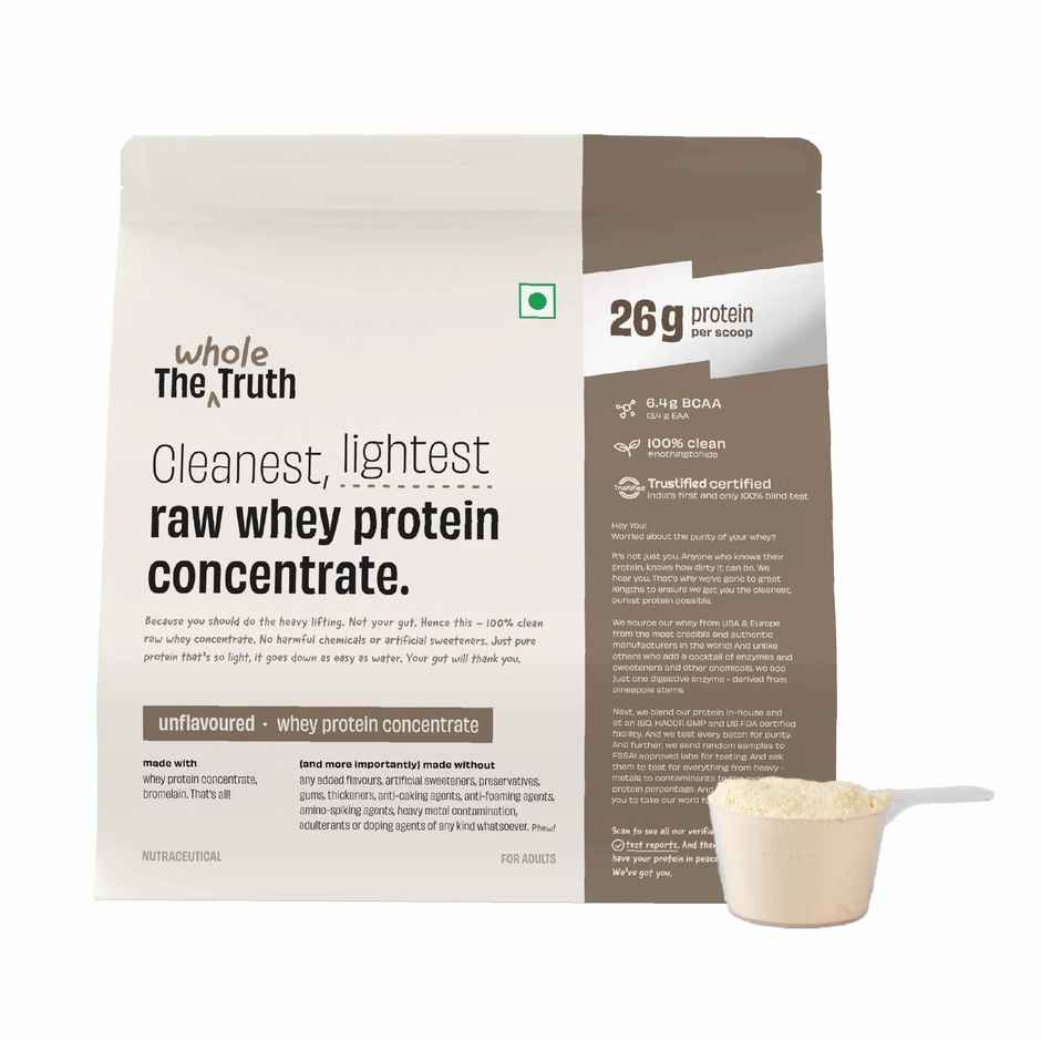 The Whole Truth Unflavoured Whey Protein Concentrate (26g Protein Per Scoop) Combo 