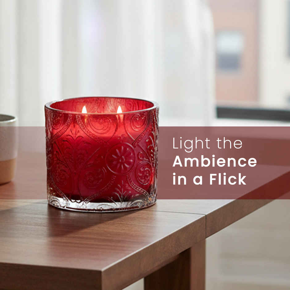 IRIS Apple Cinnamon Premium Glass Jar Candle | 30 Hours Burn Time | Home Decor