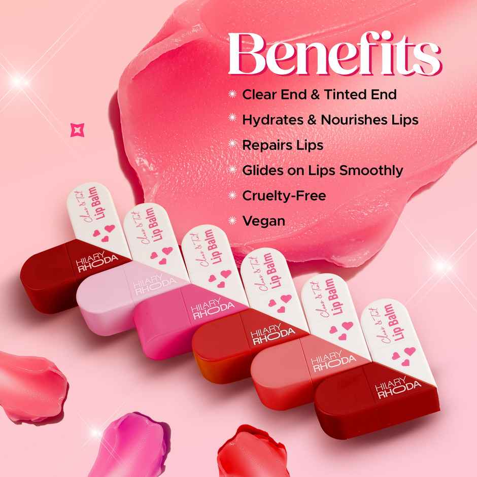 Hilary Rhoda Clear & Tint Lip Balm | Infused with Aloe Vera & Shea Butter | Pink Love - Shade 04