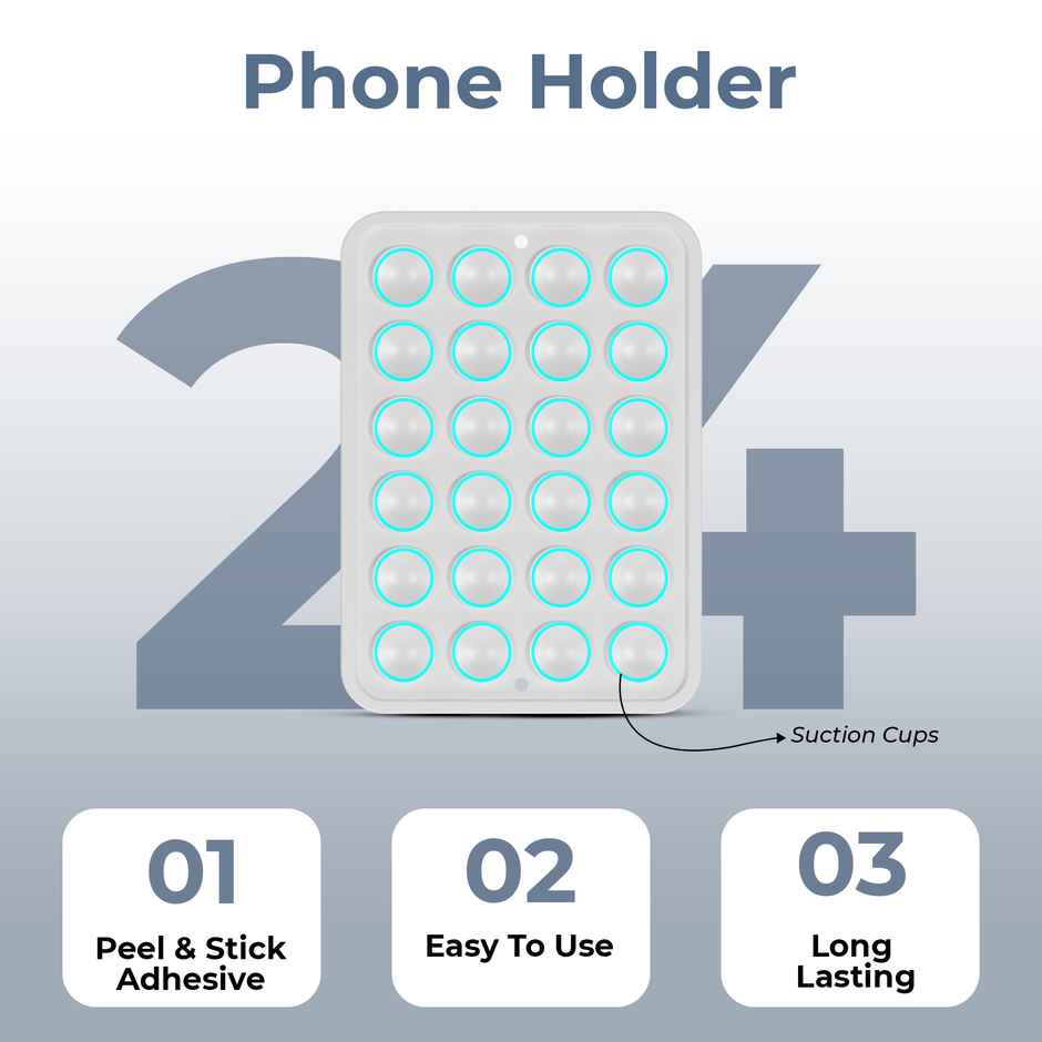 Artistque Silicone Suction Phone Case | Hands-Free Holder | Mirror & Shower | White