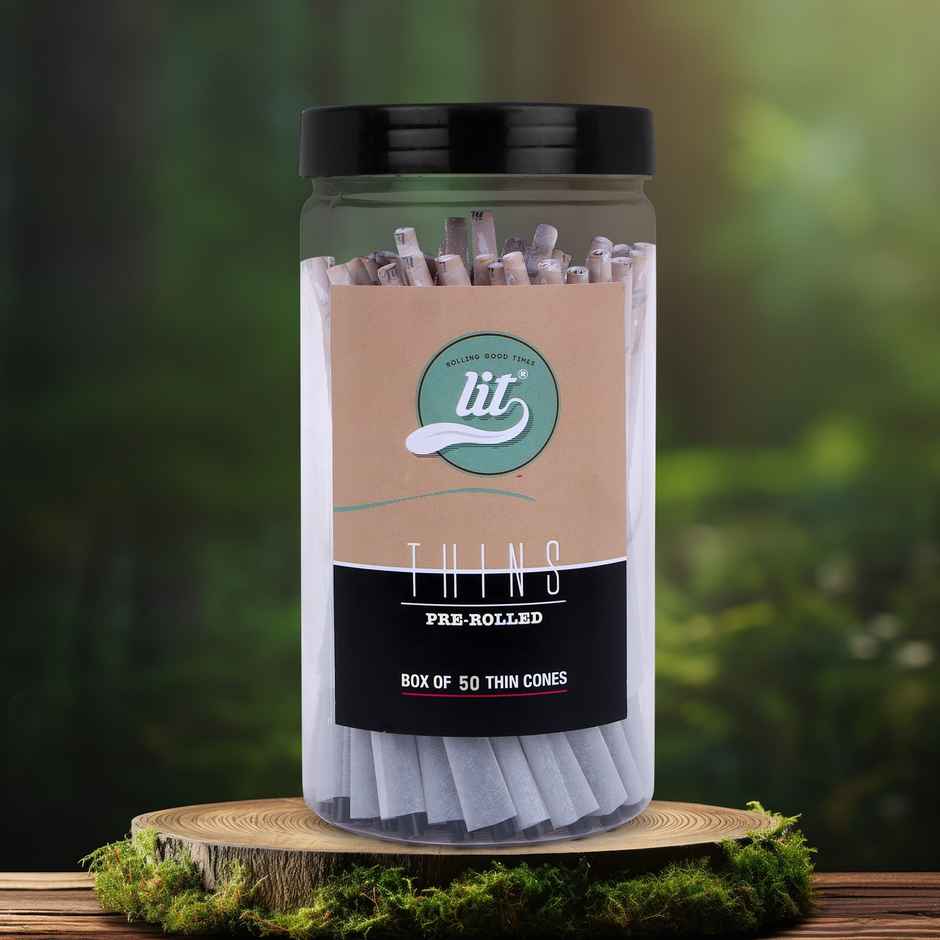 LIT Thins 50 Pre Rolled Cones Jar White