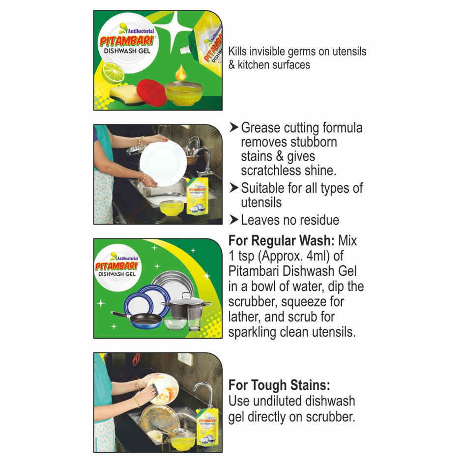 Pitambari Dishwash Gel Pouch