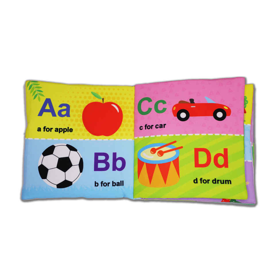 Baby My First Cloth Book ABC with Squeaker and Crinkle Paper, Non-Toxic Early Educational Toy