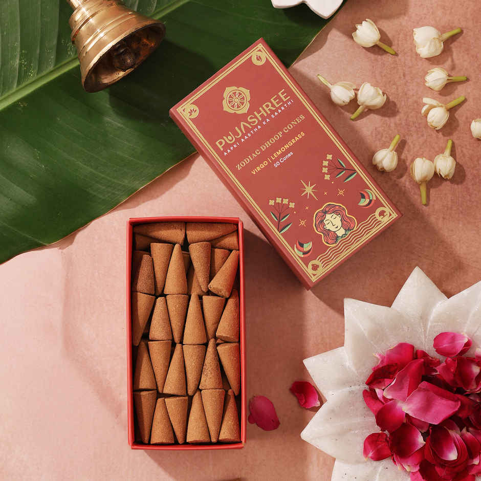 Pujashree Zodiac Dhoop Cones | Virgo - Lemongrass
