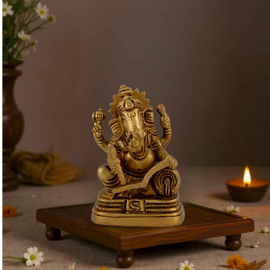 Brass Book Ganesha | AROU NEST