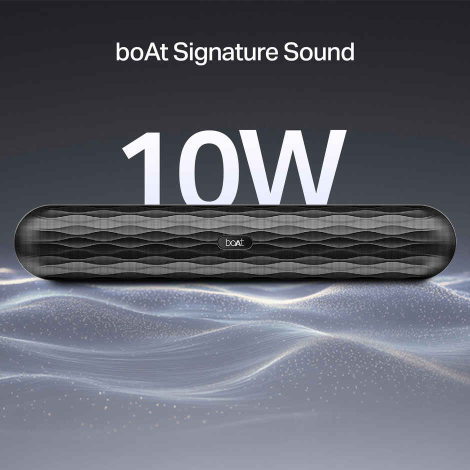 boAt Aavante Bar 485 BT Soundbar 10 W RMS Signature Sound |Bluetooth v5.3 Speaker - Premium Black