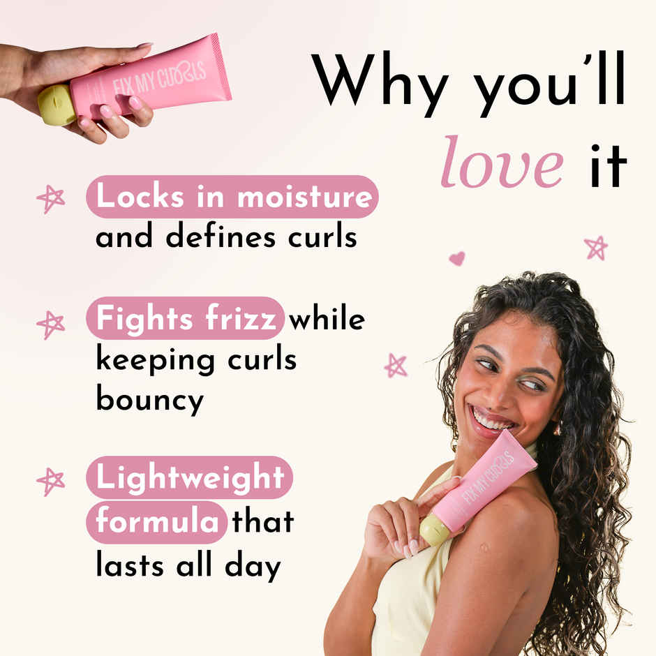 Fix My Curls Curl Defining Hair Gel |For Curly, Wavy, Hair, Silicone & Alcohol-Free Hair Gel