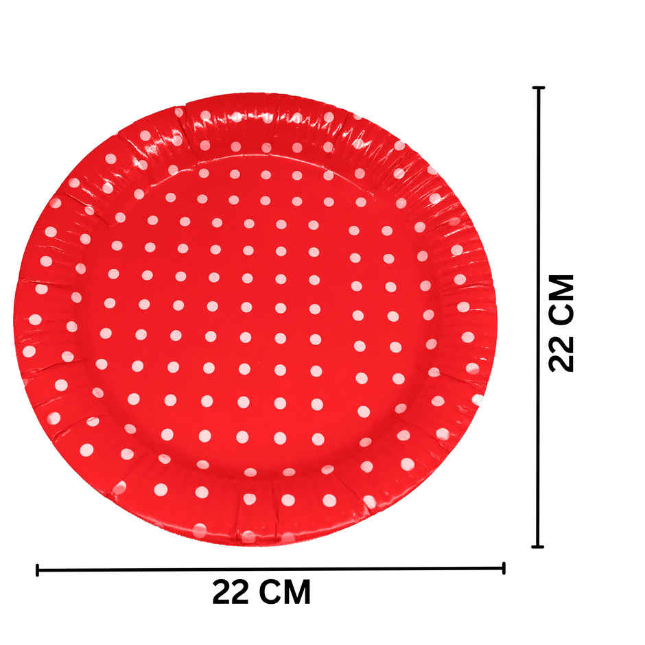 Polka Dot Paper Plates for Party - Assorted Color