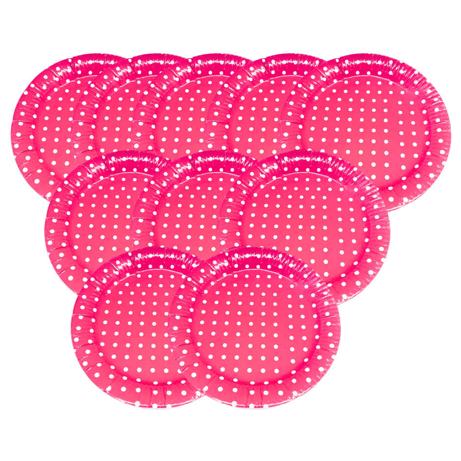 Polka Dot Paper Plates for Party - Assorted Color