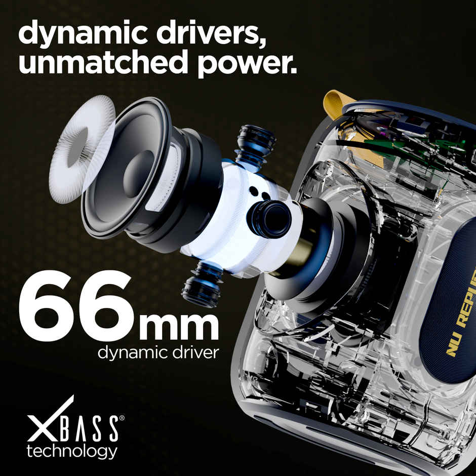 Nu Republic Sonicpop 2000 Wireless Speaker | 14 Hr Playtime | 66 mm Drivers | RGB Lights | Black