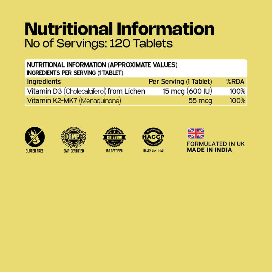 Nutriburst Vitamin D3 + K2 Tablets