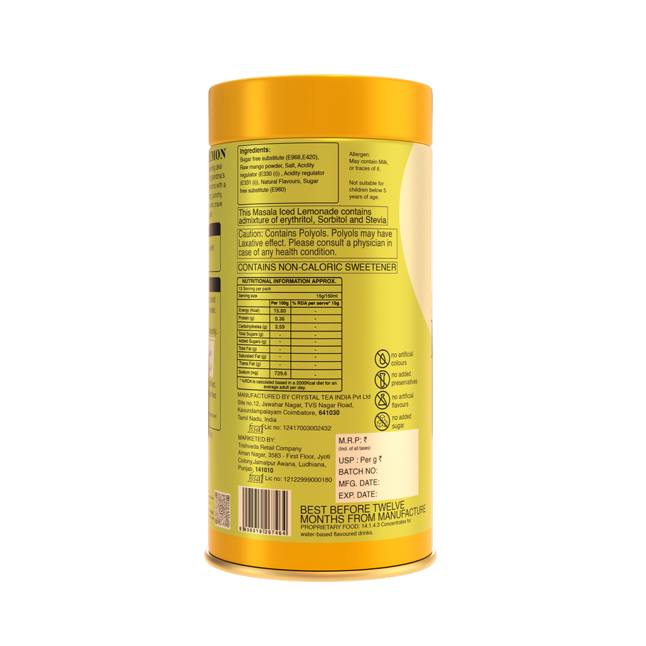 Guppy Moms Sugar Free Iced Masala Lemonade