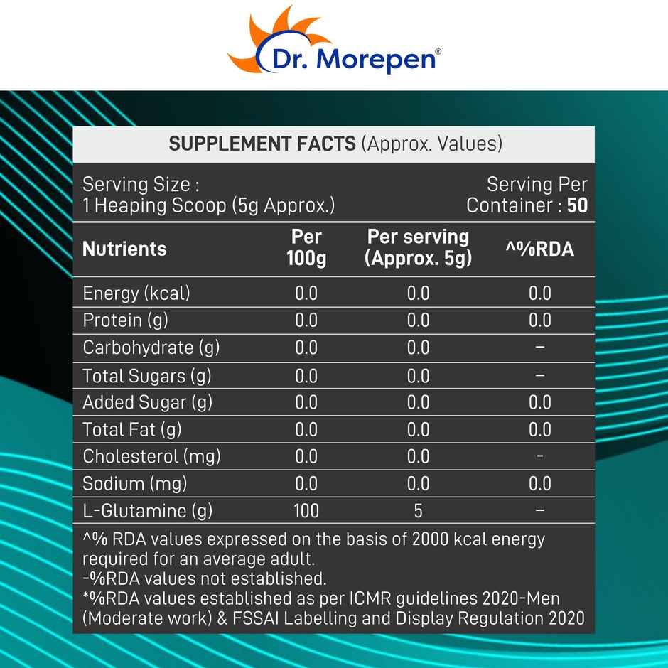 Dr. Morepen L-Glutamine for Post Workout Recovery