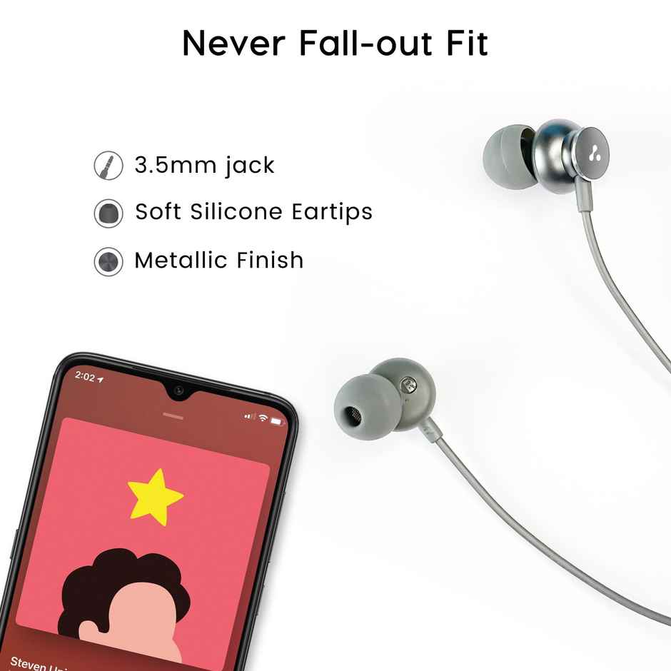 Ambrane 3.5mm Wired Earphones with Mic, Powerful HD Sound with High Bass, Stringz 38 | Orange