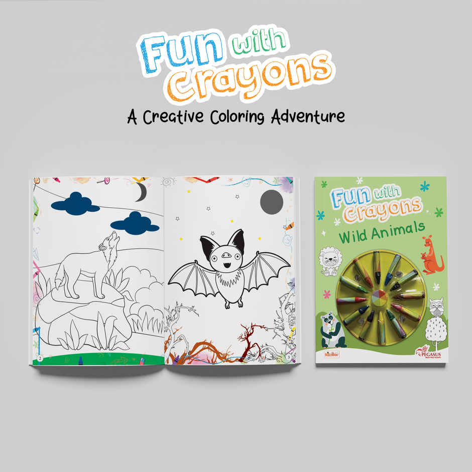 Pegasus Books Fun With Crayons | wild Animals
