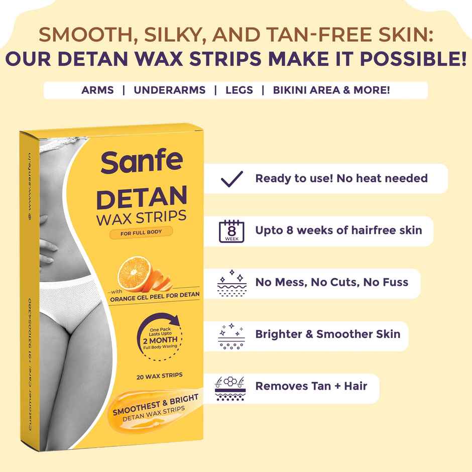 Sanfe Detan Wax Strips For Full Body