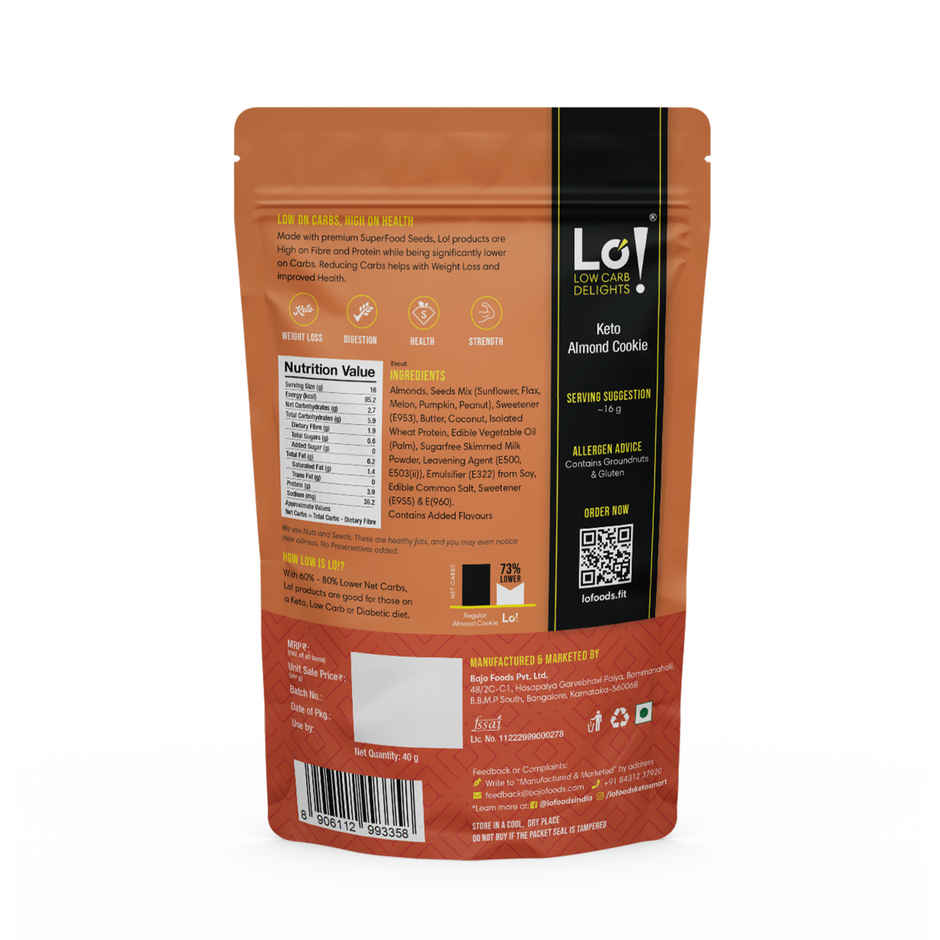 Lo Foods Keto Almond Cookies Sugarfree