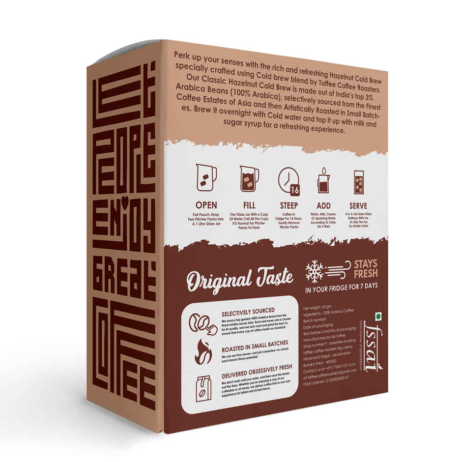 Toffee Coffee Roasters Hazelnut Light Cold Brew Coffee