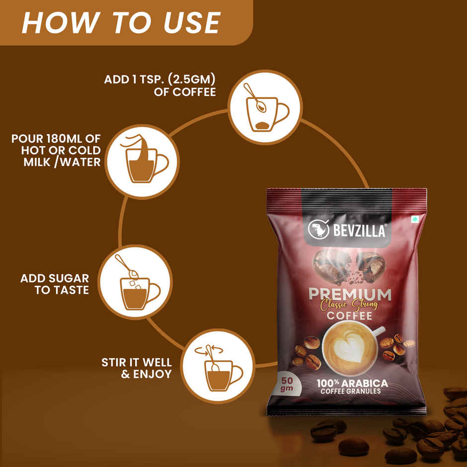 Bevzilla Premium Classic Strong Coffee powder Sachets