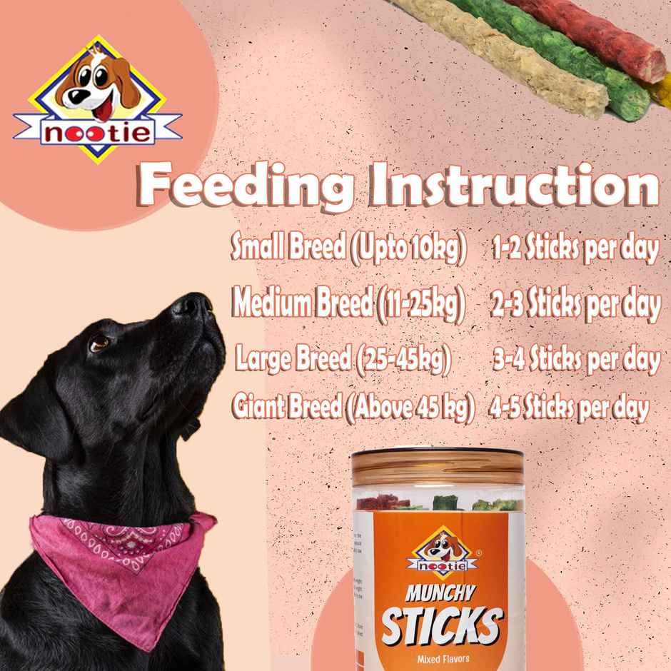 Nootie Munchy Sticks For All Stages Dogs Perfect For Training & Treating Long Lasting Chew (Mixed)