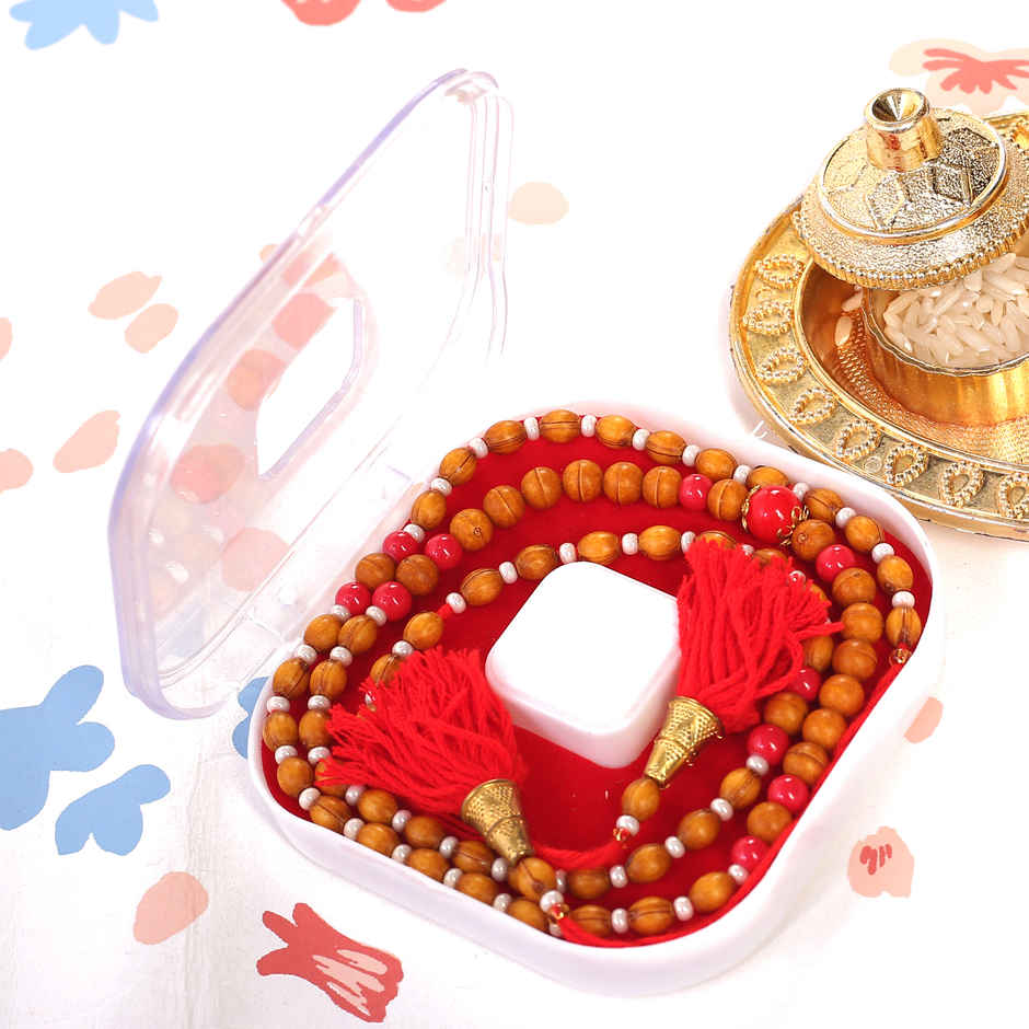 Pichai Mahakaal Wooden Finish Beads Rakhi - Rustic and Traditional