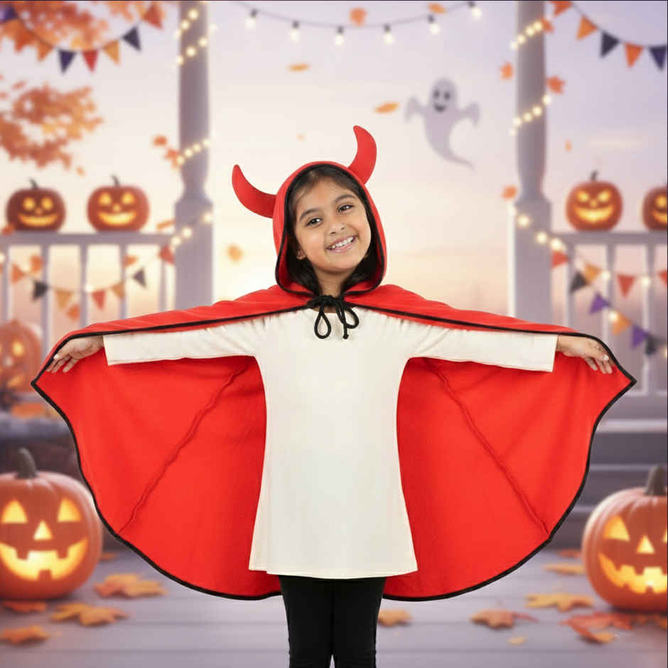 Red Horn Robe Halloween Costume | Age 9-10 Years | Sheen And Shine